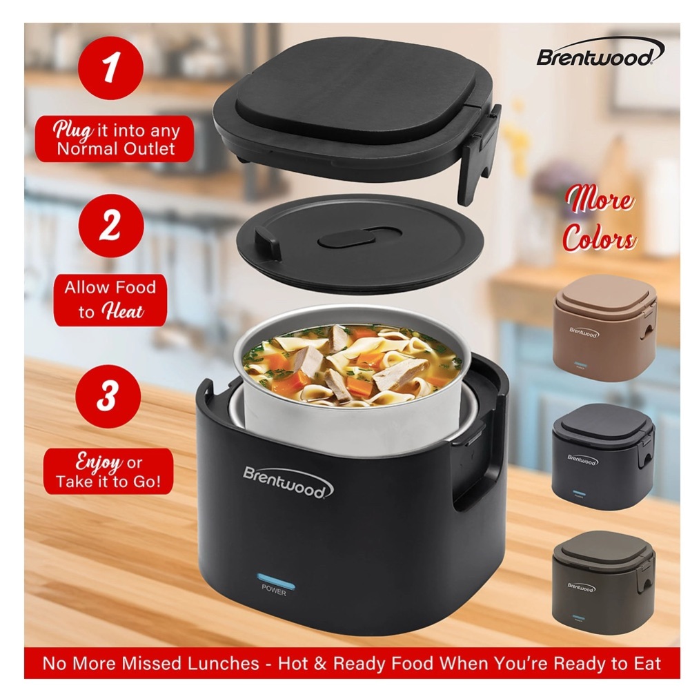 ✅NEW “Brentwood®”110-Volt 50-Watt Portable Leakproof Electric Lunch Box,